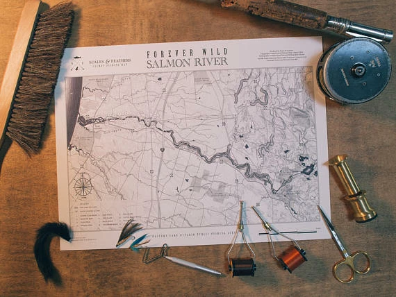 Scales & Feathers Forever Wild Fishing Map Salmon River 1 Scales & Feathers Forever Wild Fishing Map Salmon River