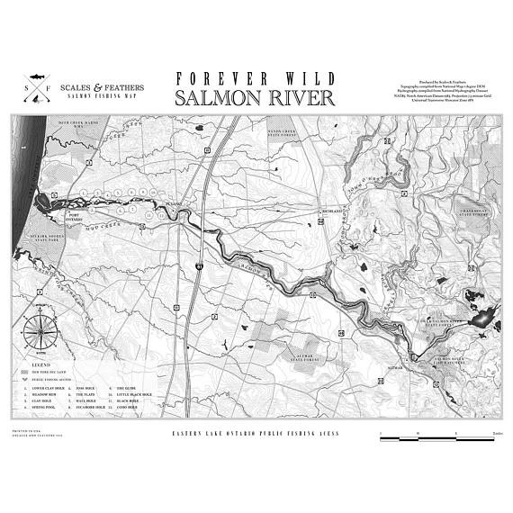 Scales & Feathers Forever Wild Fishing Map Salmon River 2 Scales & Feathers Forever Wild Fishing Map Salmon River